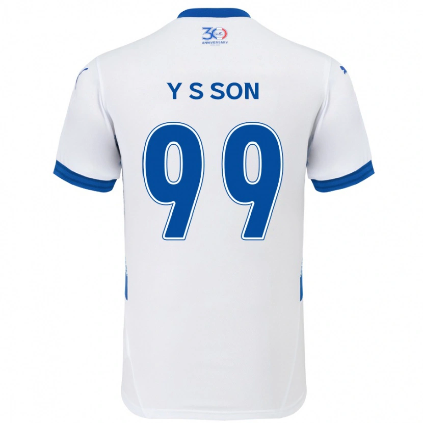 Danxen Kinder Suk-Yong Son #99 Weiß Königsblau Auswärtstrikot Trikot 2025/26 T-Shirt