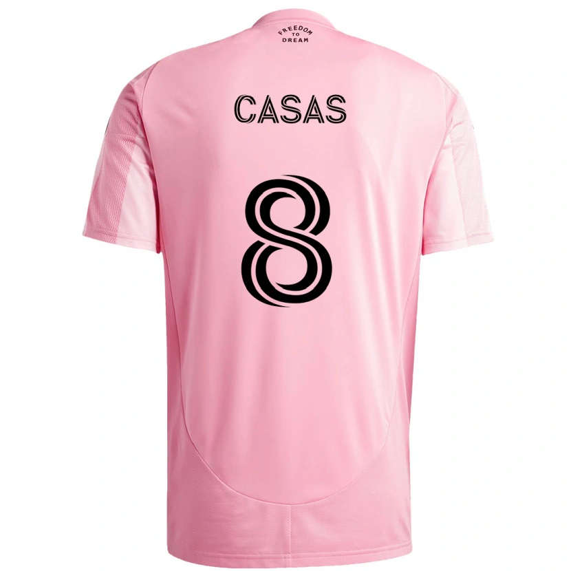 Danxen Herren Pep Casas #8 Rosa Schwarz Heimtrikot Trikot 2025/26 T-Shirt
