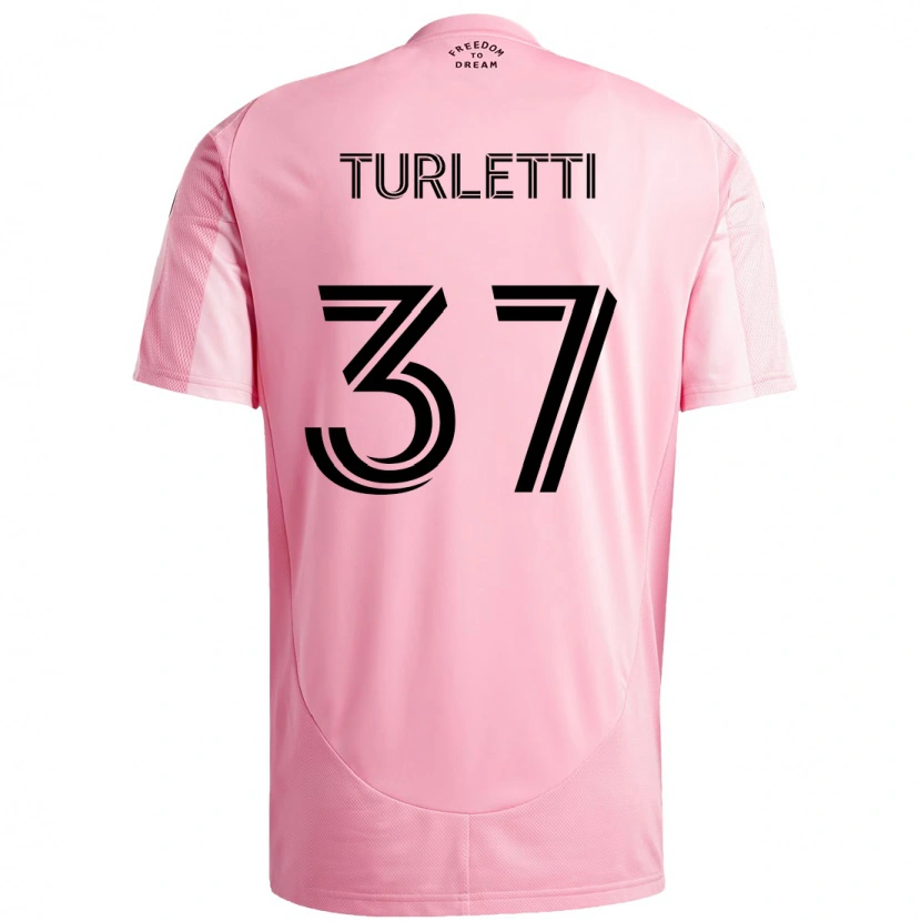 Danxen Herren Mateo Turletti #37 Rosa Schwarz Heimtrikot Trikot 2025/26 T-Shirt