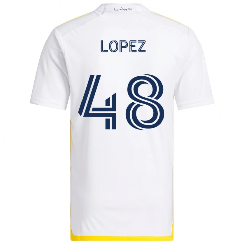 Danxen Herren Diego López #48 Weiß Gelb Heimtrikot Trikot 2025/26 T-Shirt