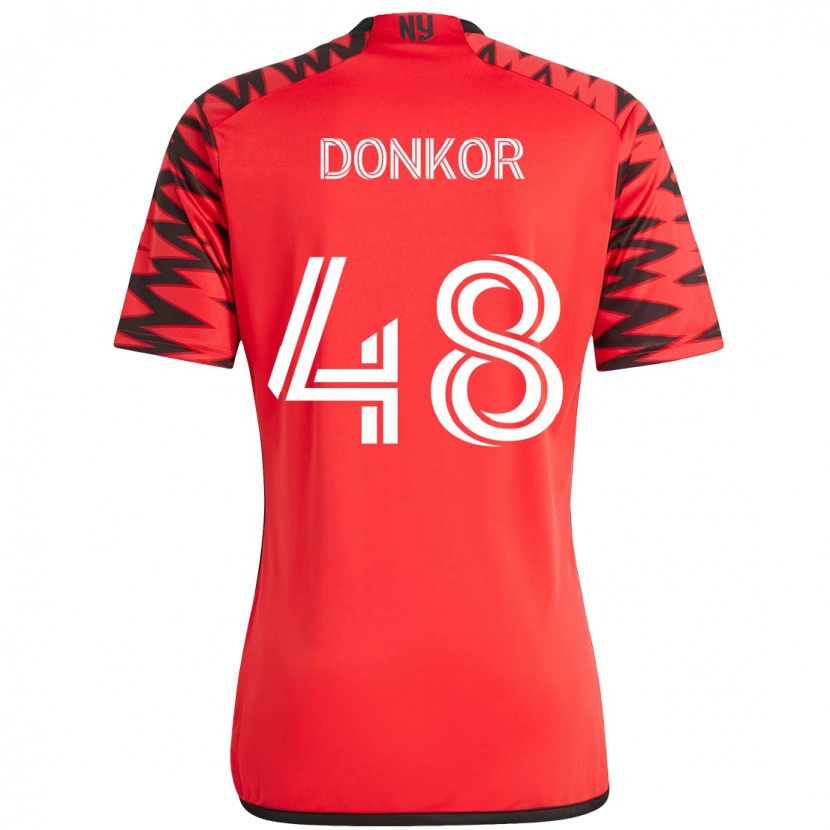 Danxen Herren Ronald Donkor #48 Rot Schwarz Heimtrikot Trikot 2025/26 T-Shirt