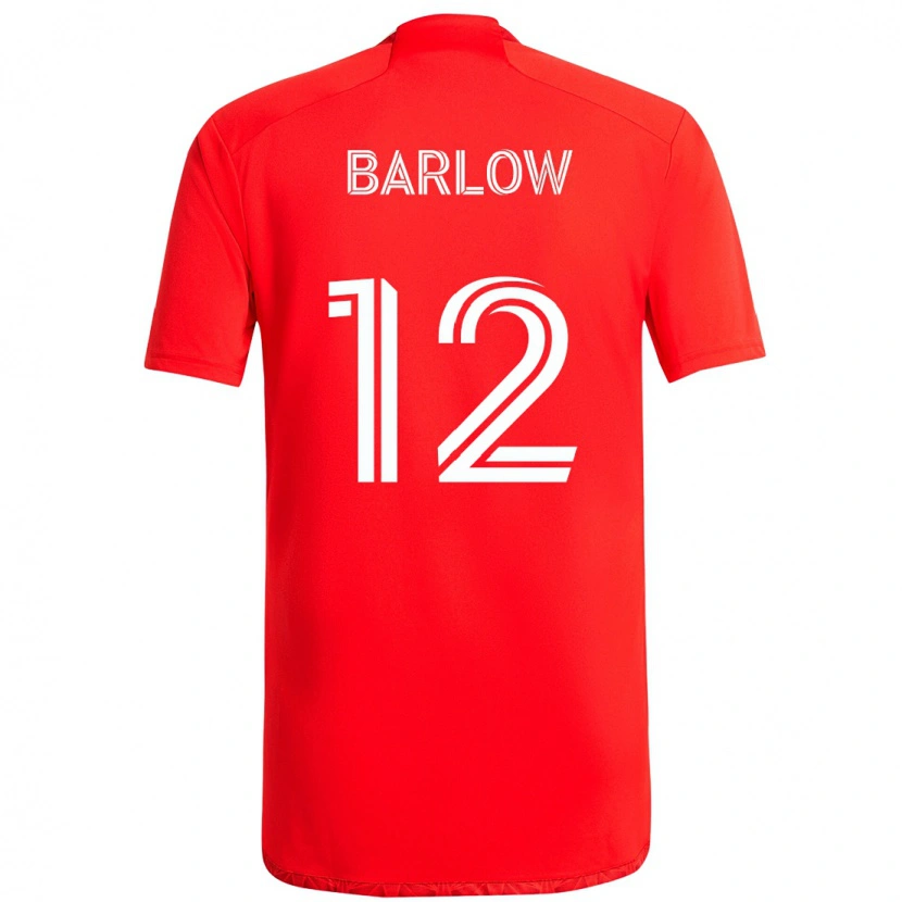 Danxen Herren Tom Barlow #12 Rot Weiß Heimtrikot Trikot 2025/26 T-Shirt