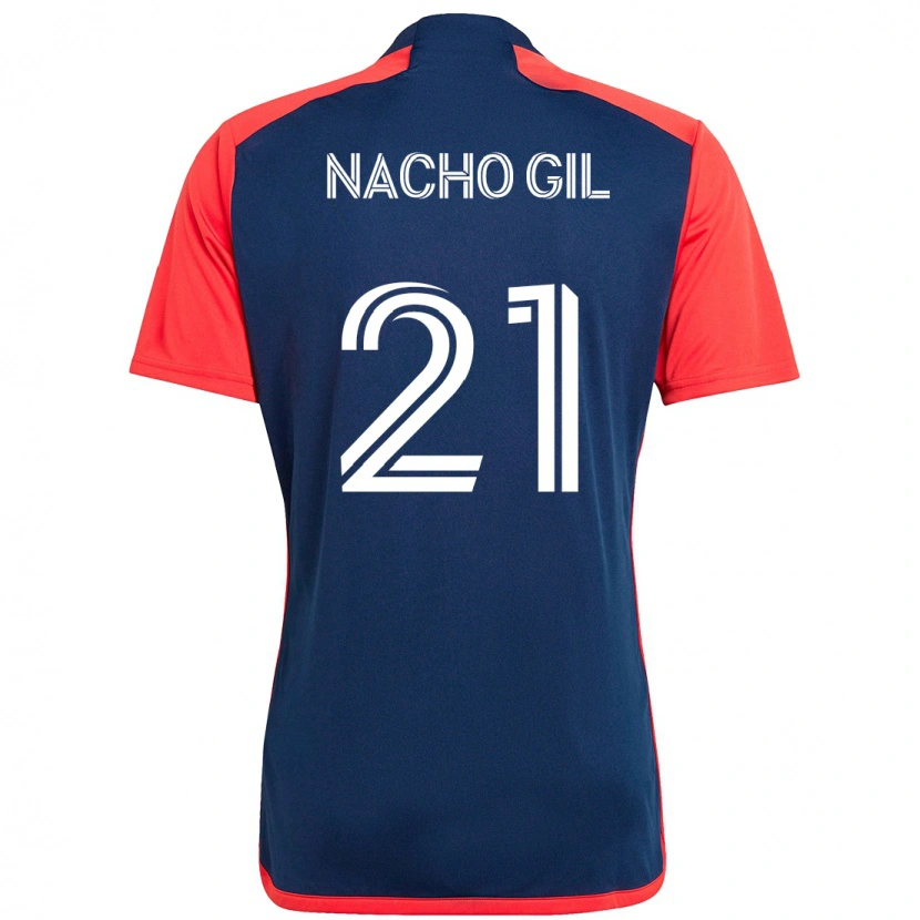 Danxen Herren Nacho Gil #21 Blau Rot Heimtrikot Trikot 2025/26 T-Shirt