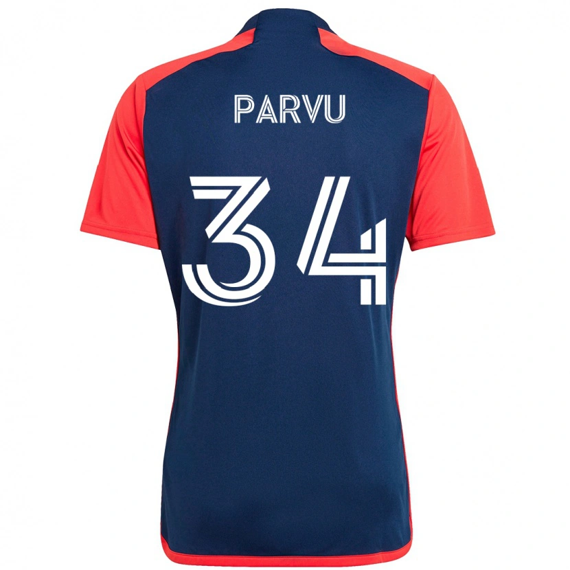 Danxen Herren Alexandru Parvu #34 Blau Rot Heimtrikot Trikot 2025/26 T-Shirt