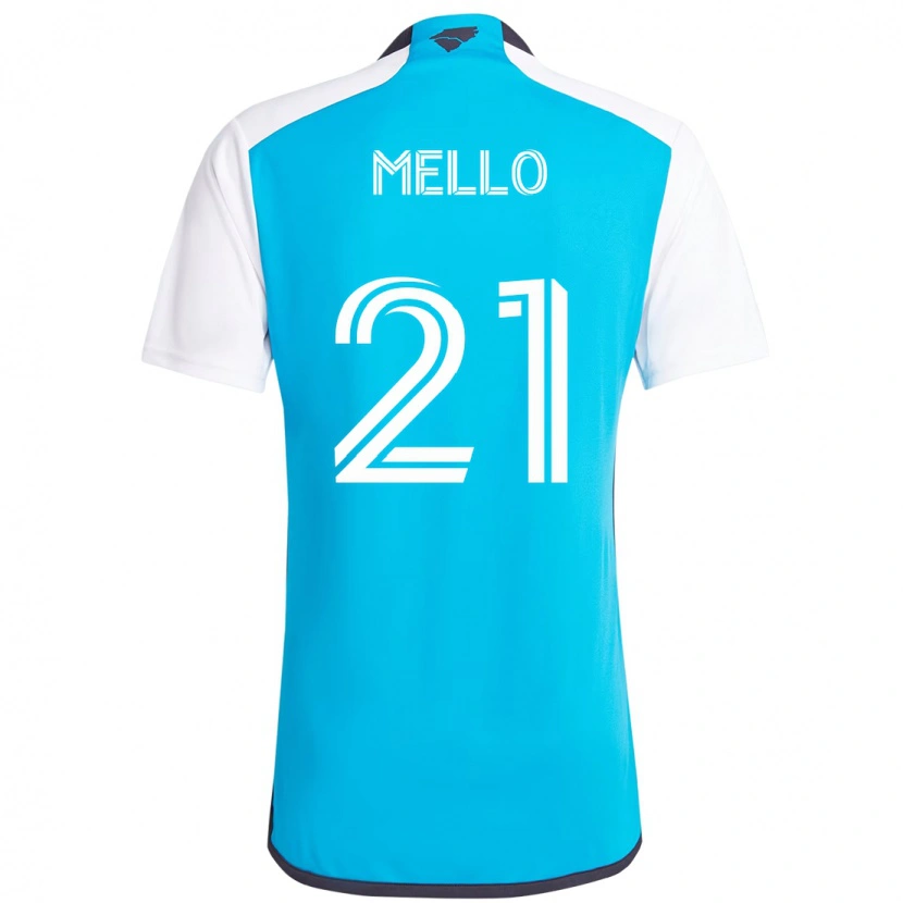 Danxen Herren Vinicius Mello #21 Himmelblau Weiß Heimtrikot Trikot 2025/26 T-Shirt