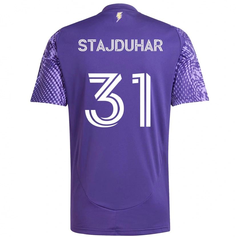 Danxen Herren Mason Stajduhar #31 Lila Weiß Heimtrikot Trikot 2025/26 T-Shirt