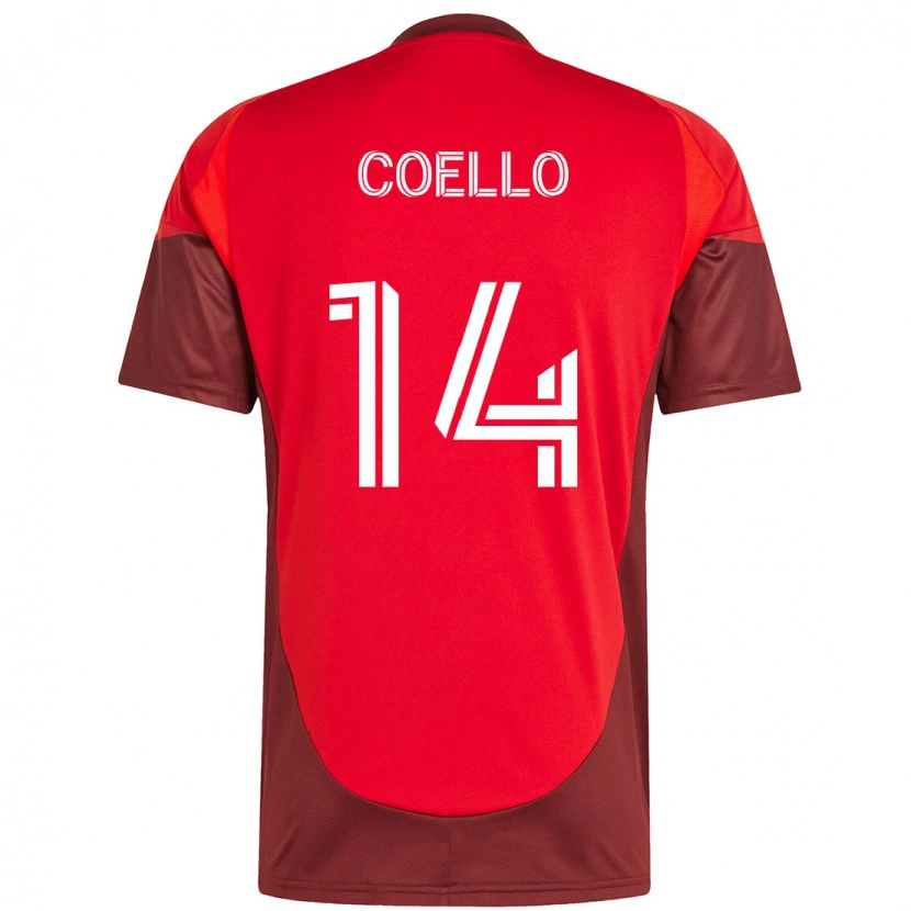 Danxen Herren Alonso Coello #14 Rot Weiß Heimtrikot Trikot 2025/26 T-Shirt