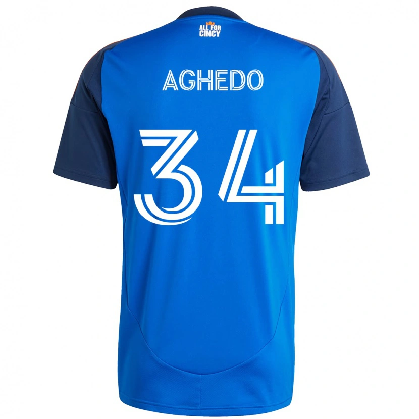 Danxen Herren London Aghedo #34 Dunkelblau Orange Heimtrikot Trikot 2025/26 T-Shirt