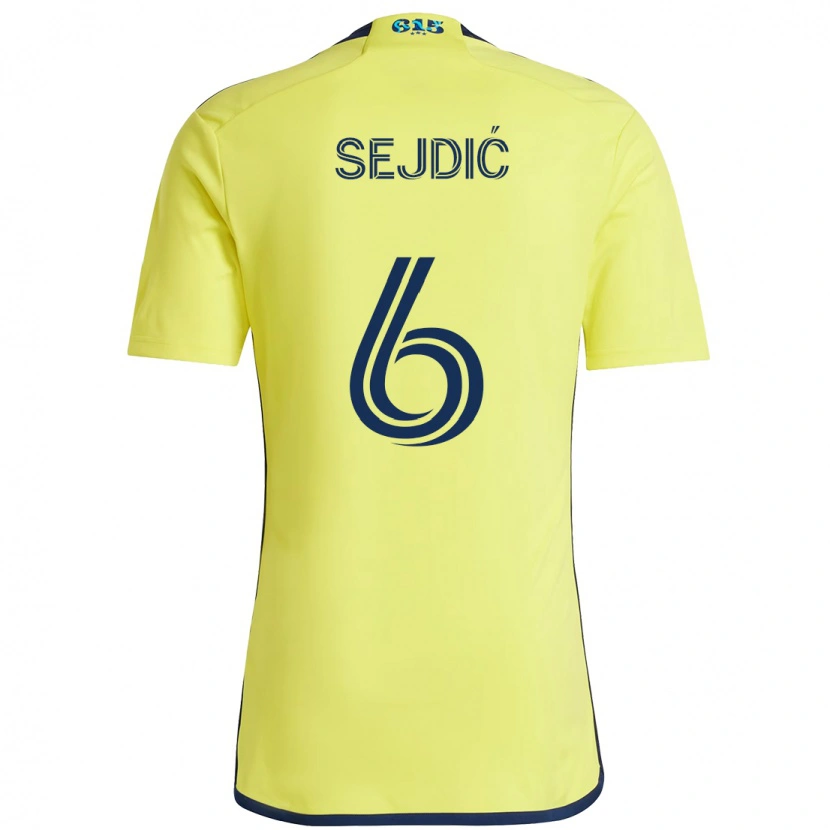 Danxen Herren Amar Sejdić #6 Gelb Marineblau Heimtrikot Trikot 2025/26 T-Shirt
