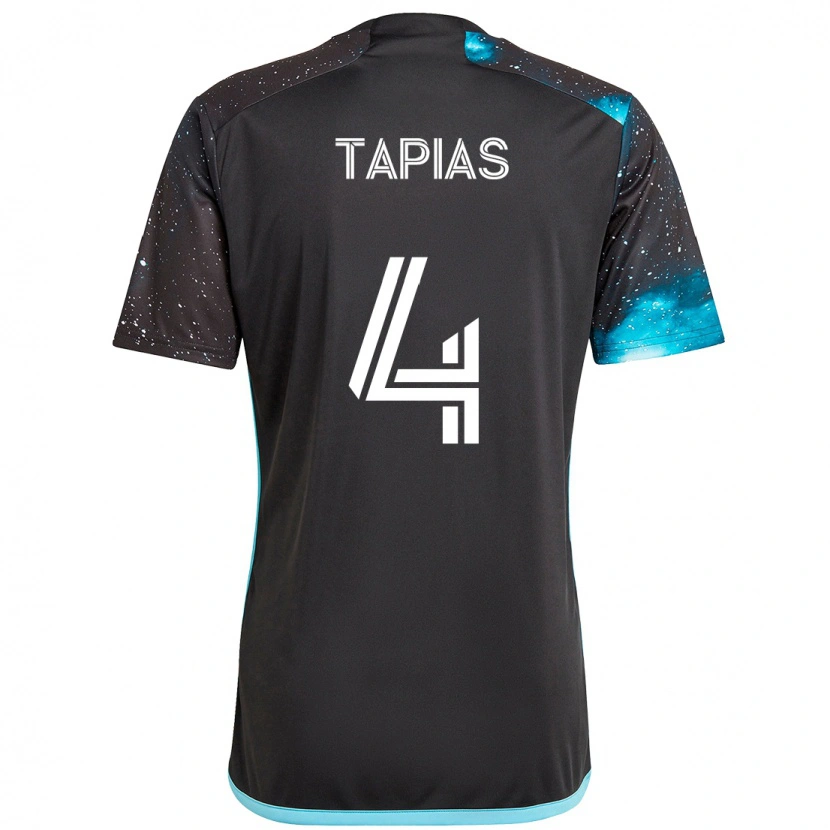 Danxen Herren Miguel Tapias #4 Schwarz Blau Heimtrikot Trikot 2025/26 T-Shirt