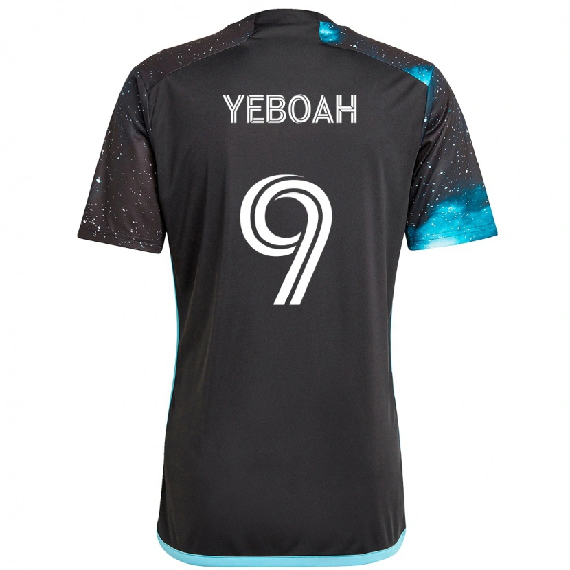 Danxen Herren Kelvin Yeboah #9 Schwarz Blau Heimtrikot Trikot 2025/26 T-Shirt