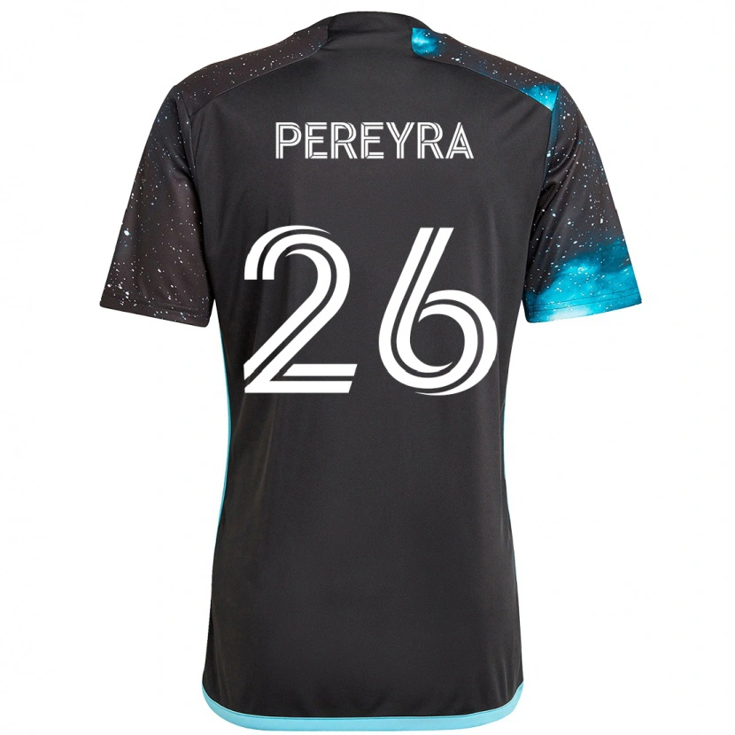 Danxen Herren Joaquín Pereyra #26 Schwarz Blau Heimtrikot Trikot 2025/26 T-Shirt
