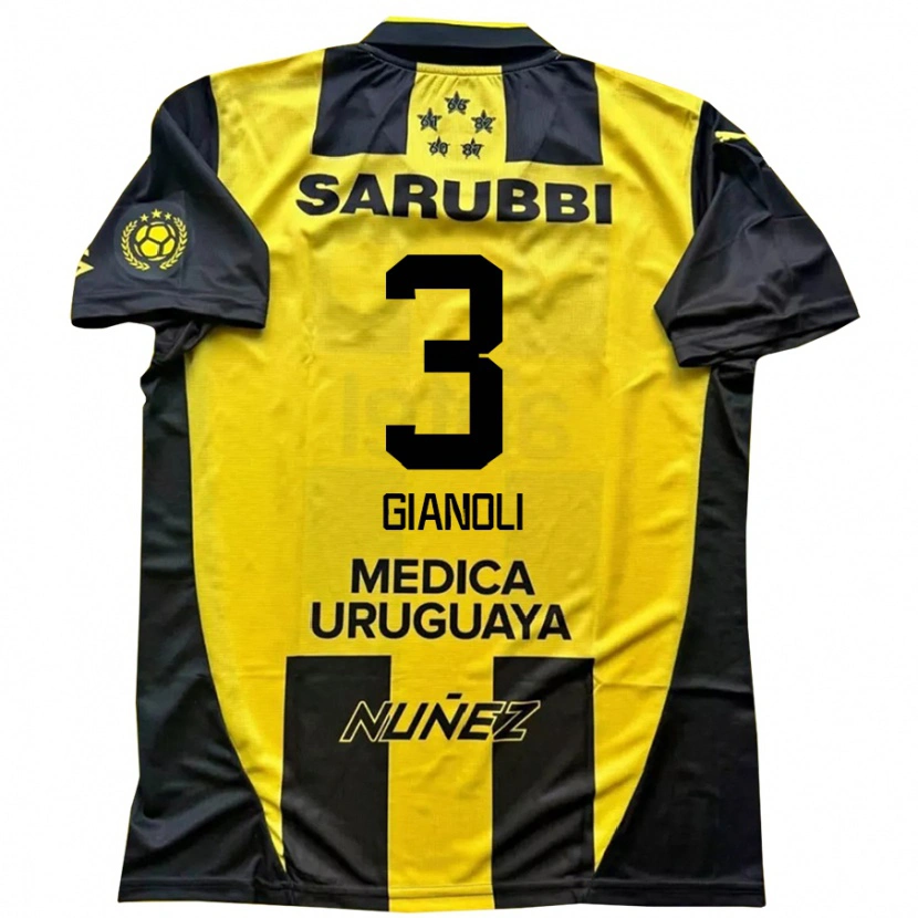 Danxen Herren Martín Gianoli #3 Gelb Schwarz Heimtrikot Trikot 2025/26 T-Shirt