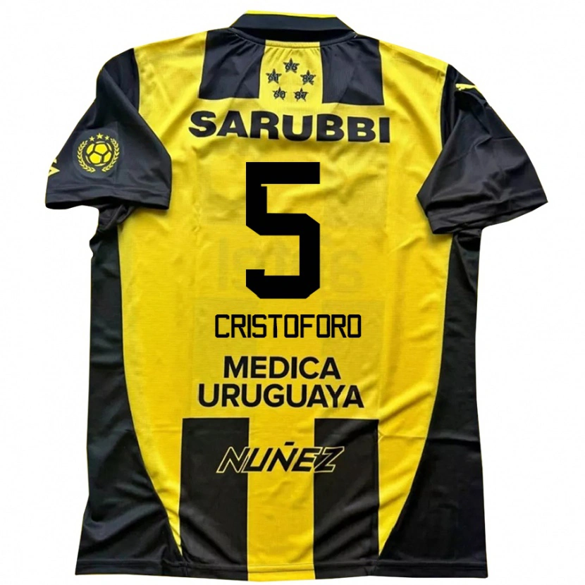 Danxen Herren Sebastián Cristóforo #5 Gelb Schwarz Heimtrikot Trikot 2025/26 T-Shirt