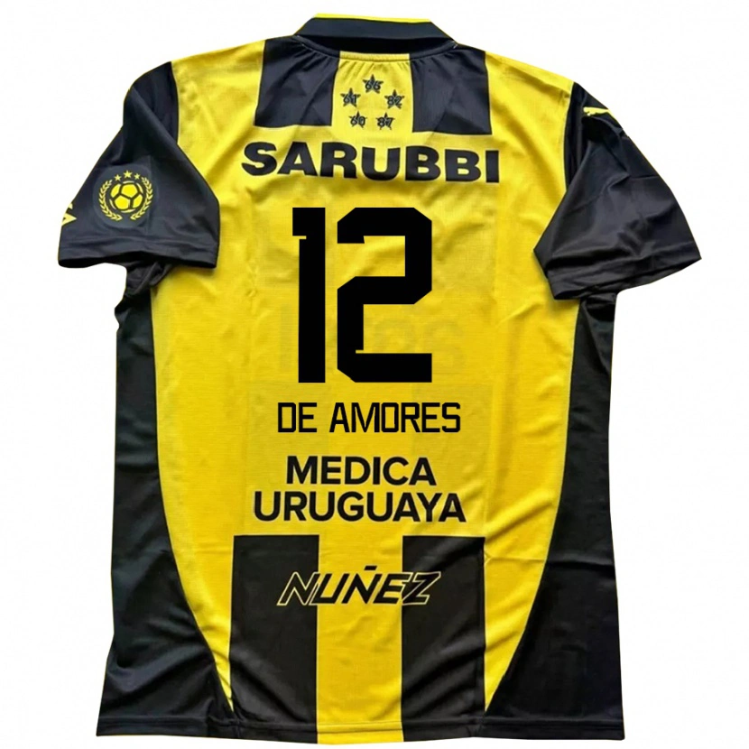 Danxen Herren Guillermo De Amores #12 Gelb Schwarz Heimtrikot Trikot 2025/26 T-Shirt