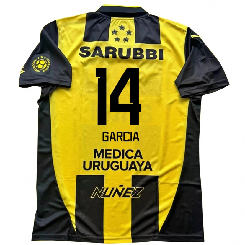 Danxen Herren Damián García #14 Gelb Schwarz Heimtrikot Trikot 2025/26 T-Shirt