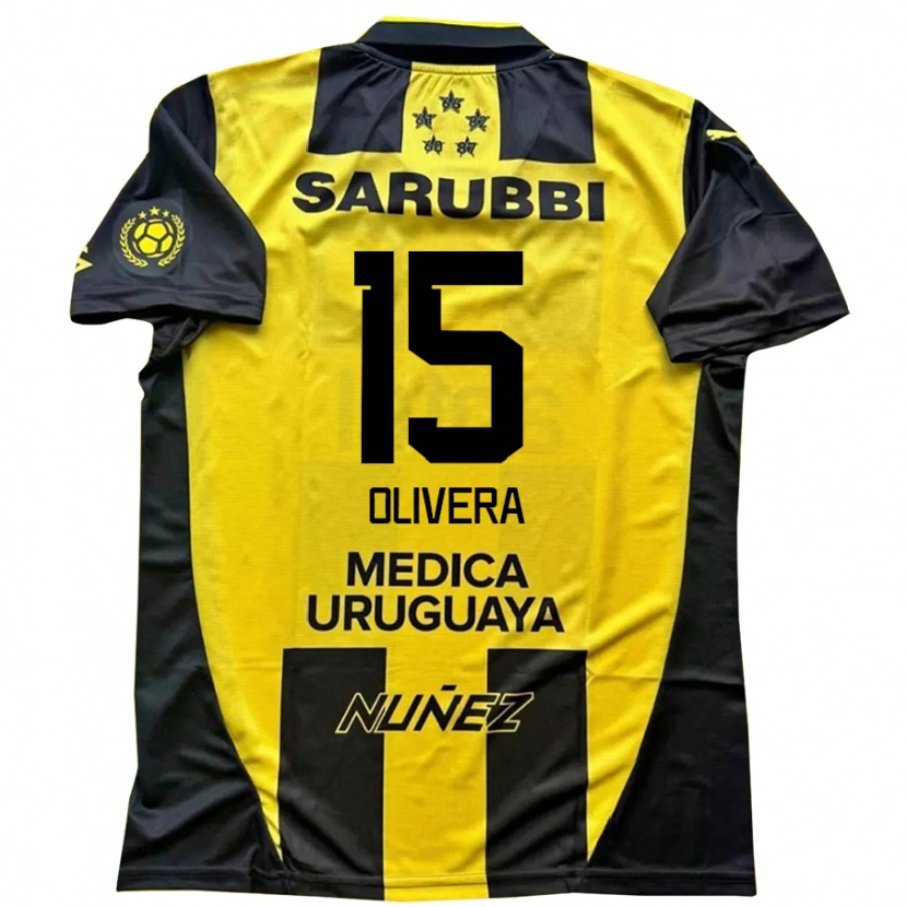 Danxen Herren Maximiliano Olivera #15 Gelb Schwarz Heimtrikot Trikot 2025/26 T-Shirt