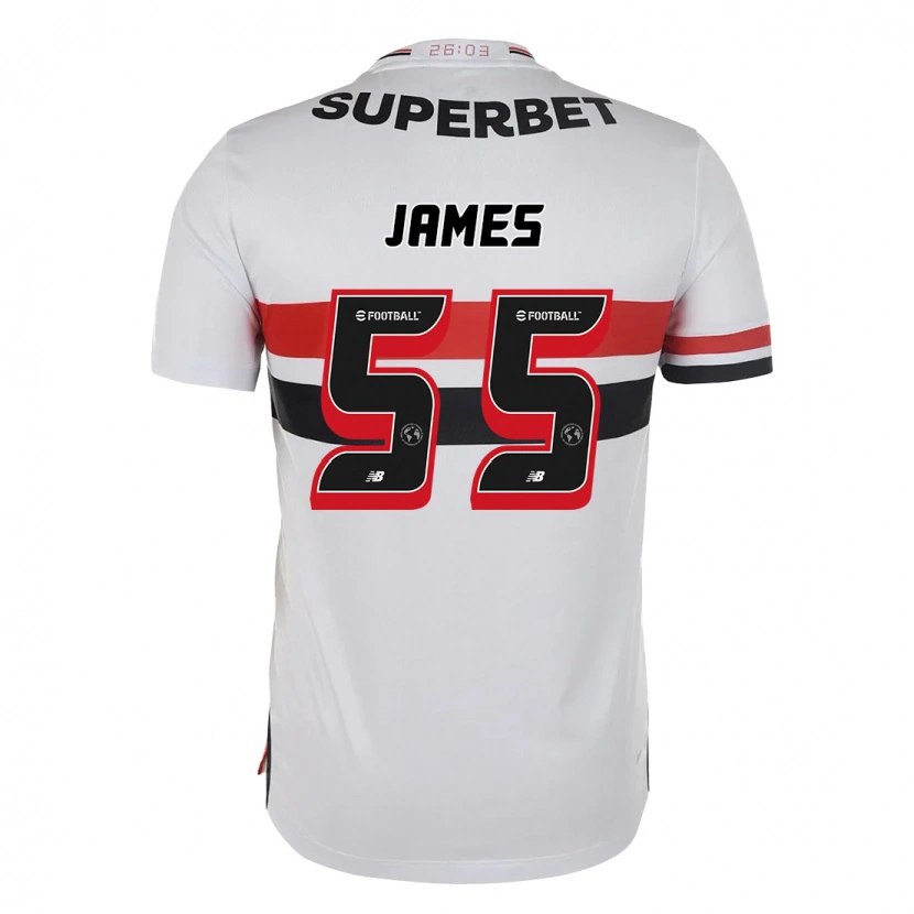 Danxen Herren James Rodriguez #55 Rot Schwarz Weiß Heimtrikot Trikot 2025/26 T-Shirt
