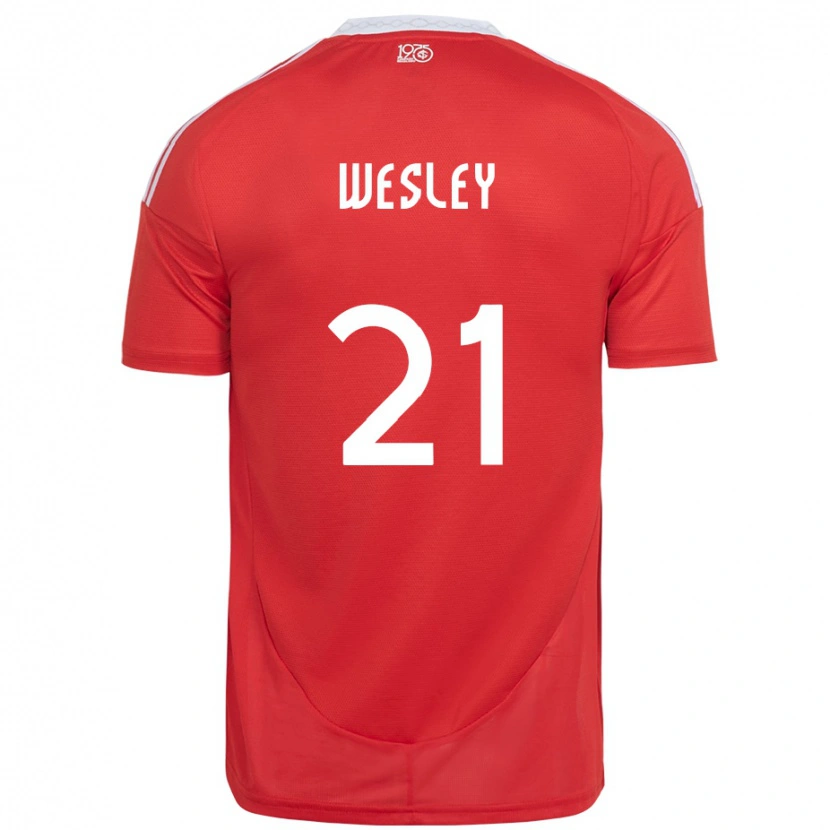 Danxen Herren Wesley #21 Rot Weiß Heimtrikot Trikot 2025/26 T-Shirt