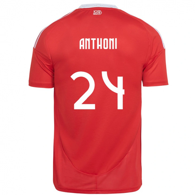 Danxen Herren Anthoni #24 Rot Weiß Heimtrikot Trikot 2025/26 T-Shirt