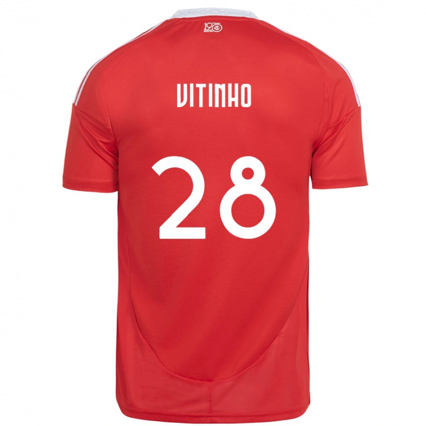 Danxen Herren Vitinho #28 Rot Weiß Heimtrikot Trikot 2025/26 T-Shirt