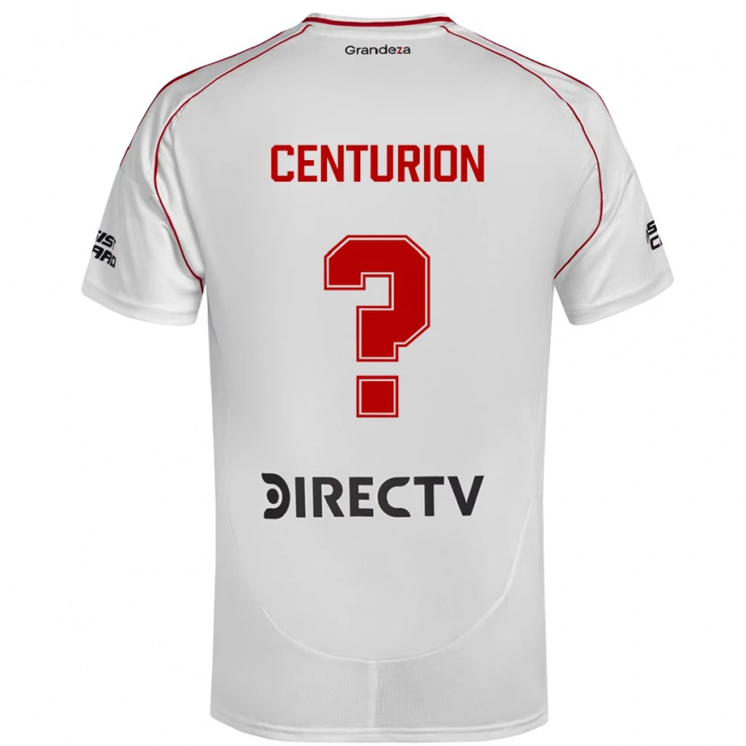 Danxen Herren Ezequiel Centurión #0 Weiß Rot Heimtrikot Trikot 2025/26 T-Shirt