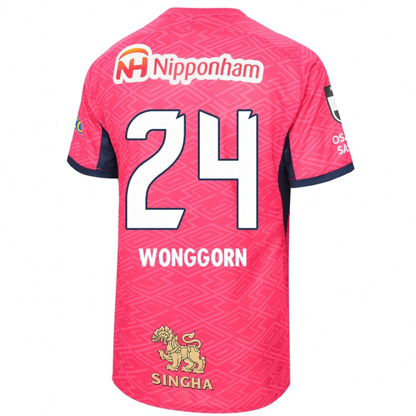 Danxen Herren Jaroensak Wonggorn #24 Sakura Rosa Weiß Heimtrikot Trikot 2025/26 T-Shirt