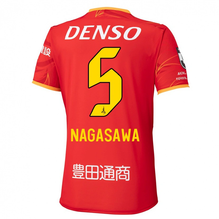 Danxen Herren Kazuki Nagasawa #5 Rot Gelb Heimtrikot Trikot 2025/26 T-Shirt