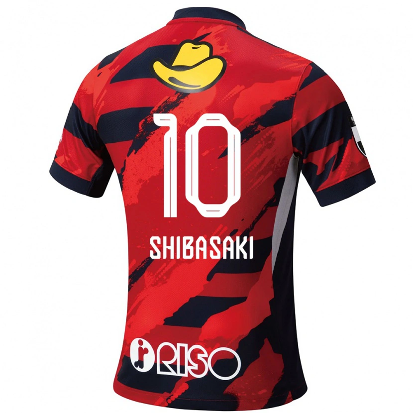 Danxen Herren Gaku Shibasaki #10 Rot Schwarz Heimtrikot Trikot 2025/26 T-Shirt