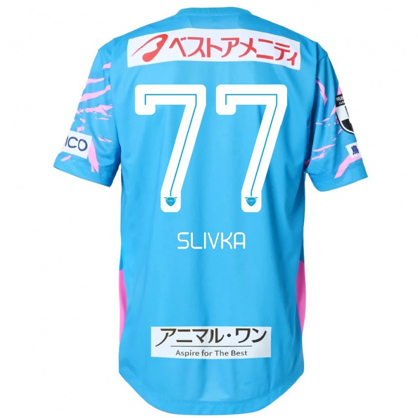 Danxen Herren Vykintas Slivka #77 Blau Rosa Heimtrikot Trikot 2025/26 T-Shirt