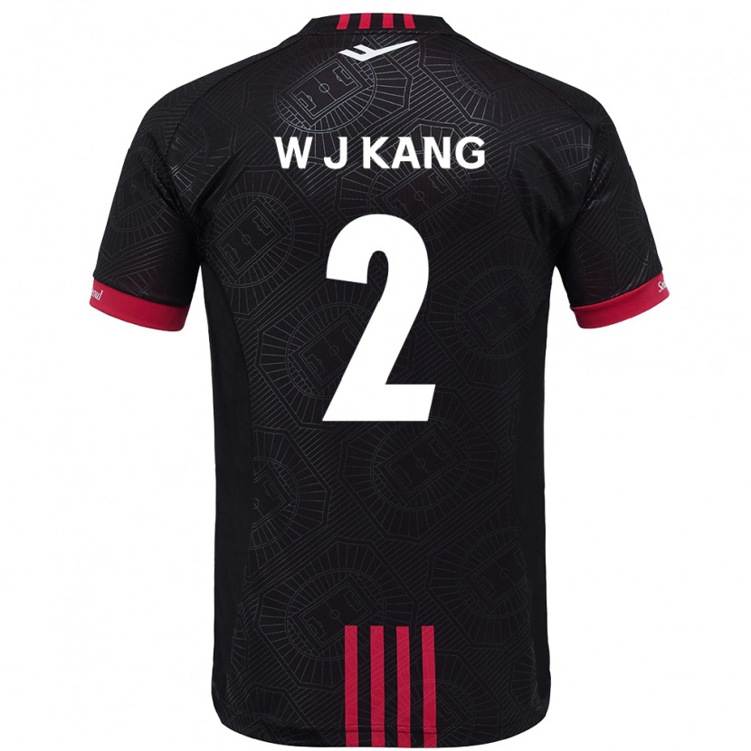 Danxen Herren Jae-Won Kang #2 Schwarz Rot Heimtrikot Trikot 2025/26 T-Shirt