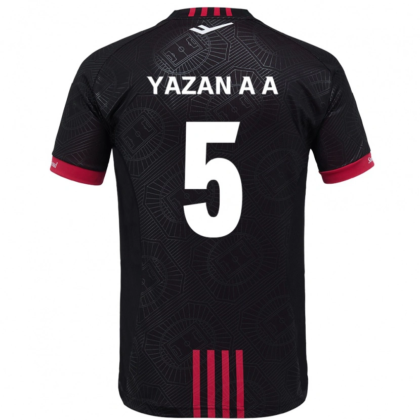 Danxen Herren Yazan Al-Arab #5 Schwarz Rot Heimtrikot Trikot 2025/26 T-Shirt