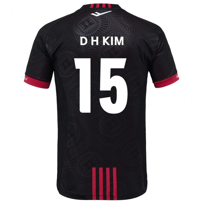 Danxen Herren Hyeon-Deok Kim #15 Schwarz Rot Heimtrikot Trikot 2025/26 T-Shirt