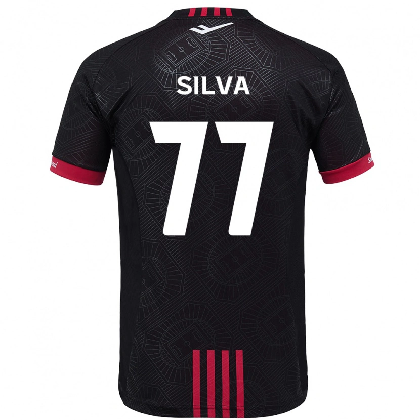 Danxen Herren Lucas Silva #77 Schwarz Rot Heimtrikot Trikot 2025/26 T-Shirt