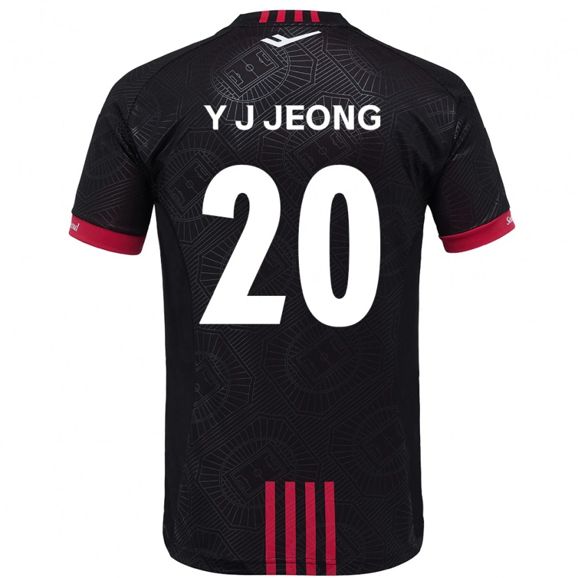 Danxen Herren Jeong Yu-Jin #20 Schwarz Rot Heimtrikot Trikot 2025/26 T-Shirt
