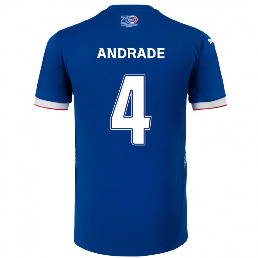 Danxen Herren Léo Andrade #4 Königsblau Weiß Heimtrikot Trikot 2025/26 T-Shirt