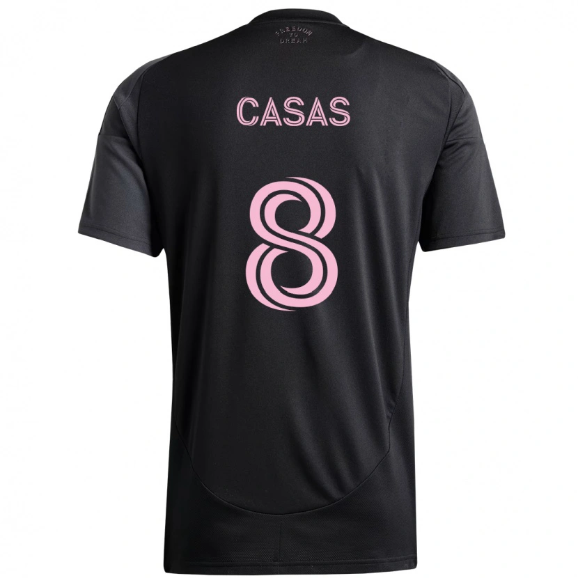 Danxen Herren Pep Casas #8 Schwarz Rosa Auswärtstrikot Trikot 2025/26 T-Shirt