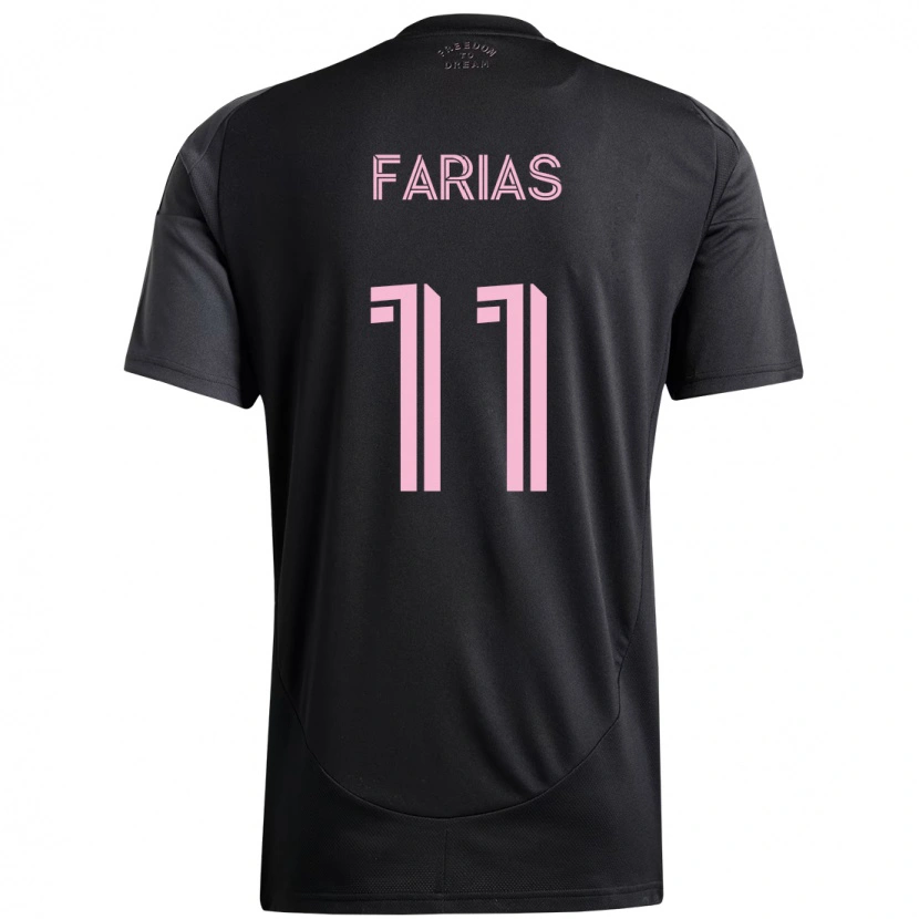 Danxen Herren Facundo Farías #11 Schwarz Rosa Auswärtstrikot Trikot 2025/26 T-Shirt