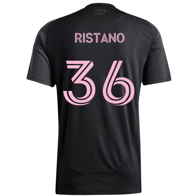 Danxen Herren Alejo Ristano #36 Schwarz Rosa Auswärtstrikot Trikot 2025/26 T-Shirt