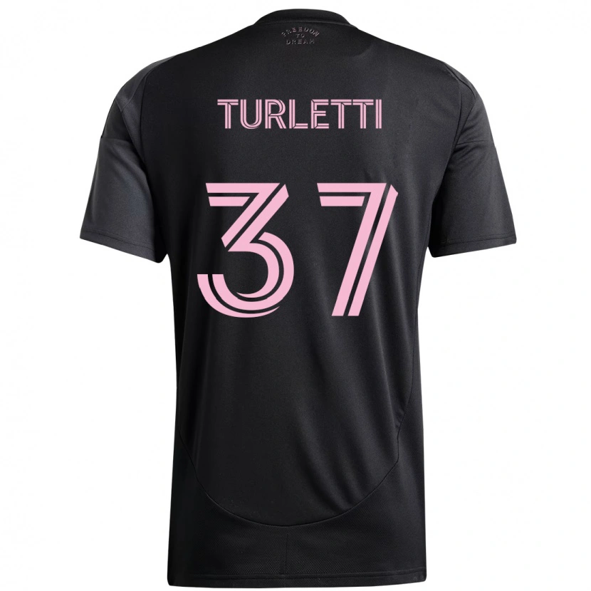 Danxen Herren Mateo Turletti #37 Schwarz Rosa Auswärtstrikot Trikot 2025/26 T-Shirt