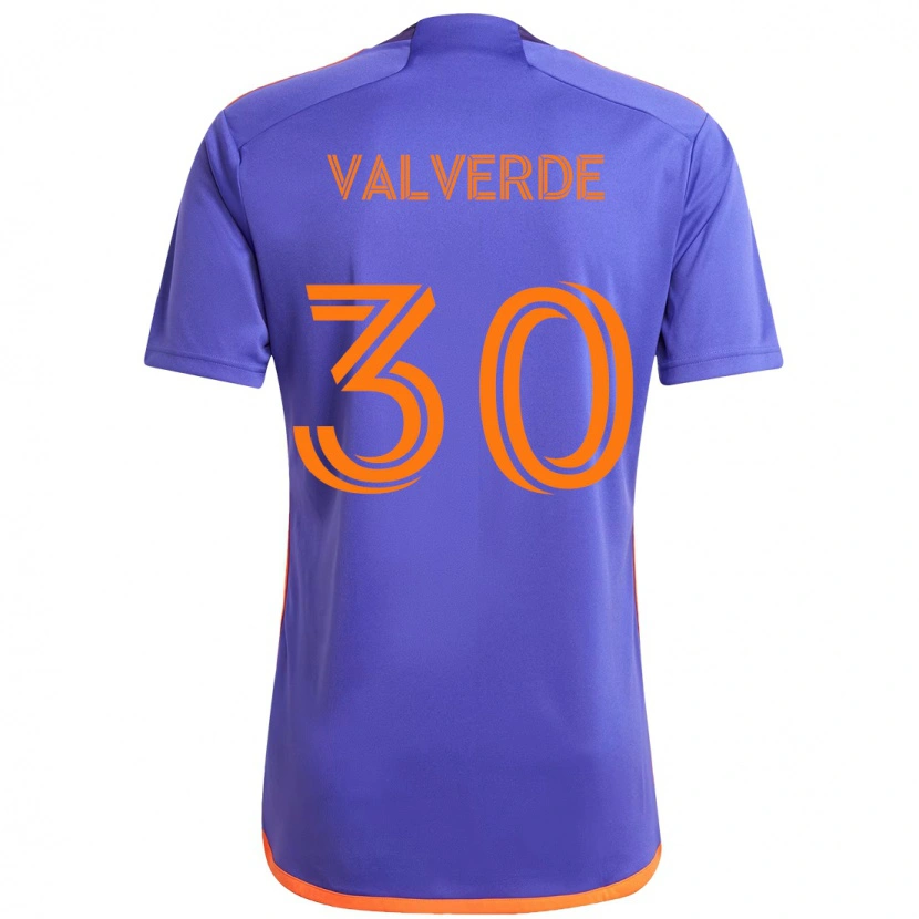 Danxen Herren Jefferson Valverde #30 Lila Orange Auswärtstrikot Trikot 2025/26 T-Shirt