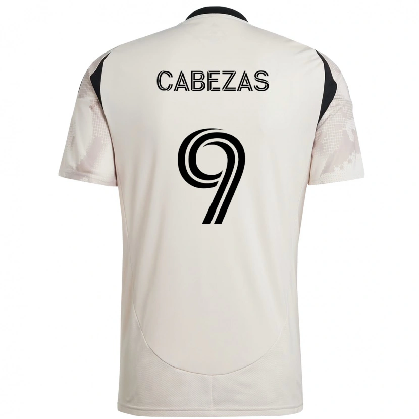 Danxen Herren Jorge Cabezas #9 Beige Schwarz Auswärtstrikot Trikot 2025/26 T-Shirt