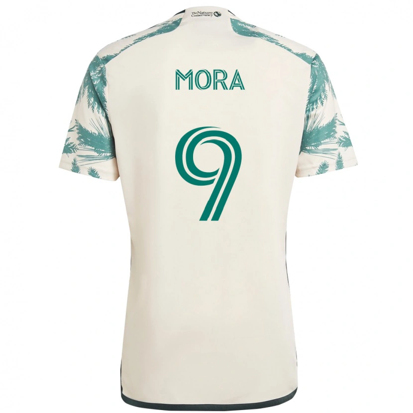 Danxen Herren Felipe Mora #9 Beige Grün Auswärtstrikot Trikot 2025/26 T-Shirt