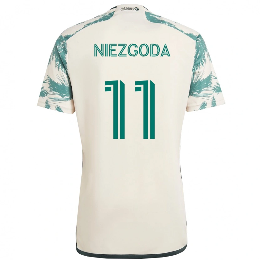 Danxen Herren Jaroslaw Niezgoda #11 Beige Grün Auswärtstrikot Trikot 2025/26 T-Shirt