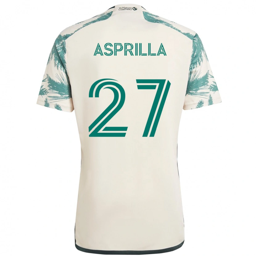 Danxen Herren Dairon Asprilla #27 Beige Grün Auswärtstrikot Trikot 2025/26 T-Shirt