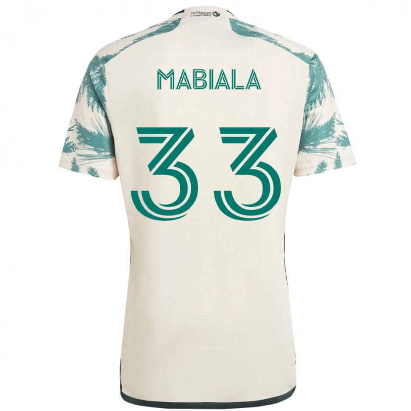 Danxen Herren Larrys Mabiala #33 Beige Grün Auswärtstrikot Trikot 2025/26 T-Shirt