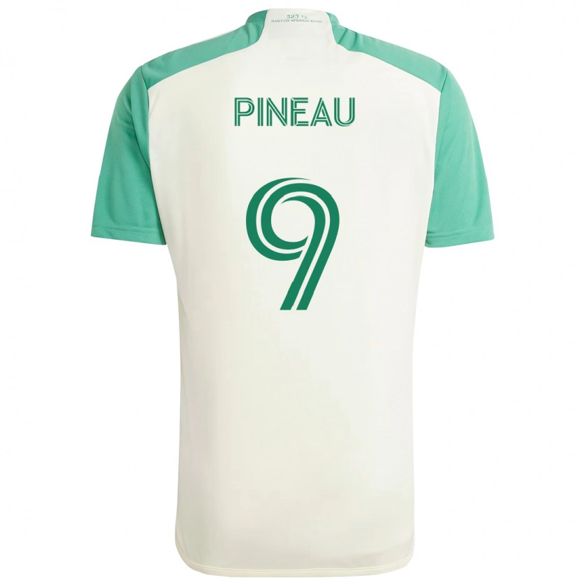 Danxen Herren Sebastien Pineau #9 Weiß Grün Auswärtstrikot Trikot 2025/26 T-Shirt