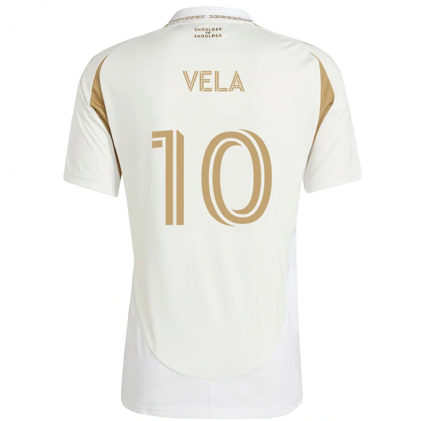 Danxen Herren Carlos Vela #10 Weiß Braun Auswärtstrikot Trikot 2025/26 T-Shirt