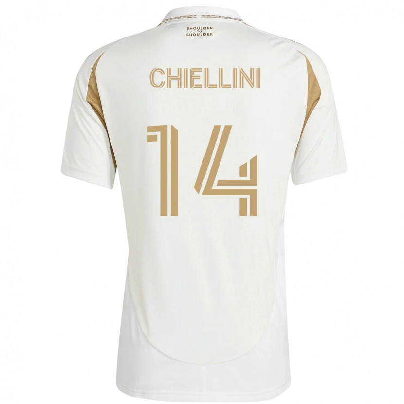 Danxen Herren Giorgio Chiellini #14 Weiß Braun Auswärtstrikot Trikot 2025/26 T-Shirt