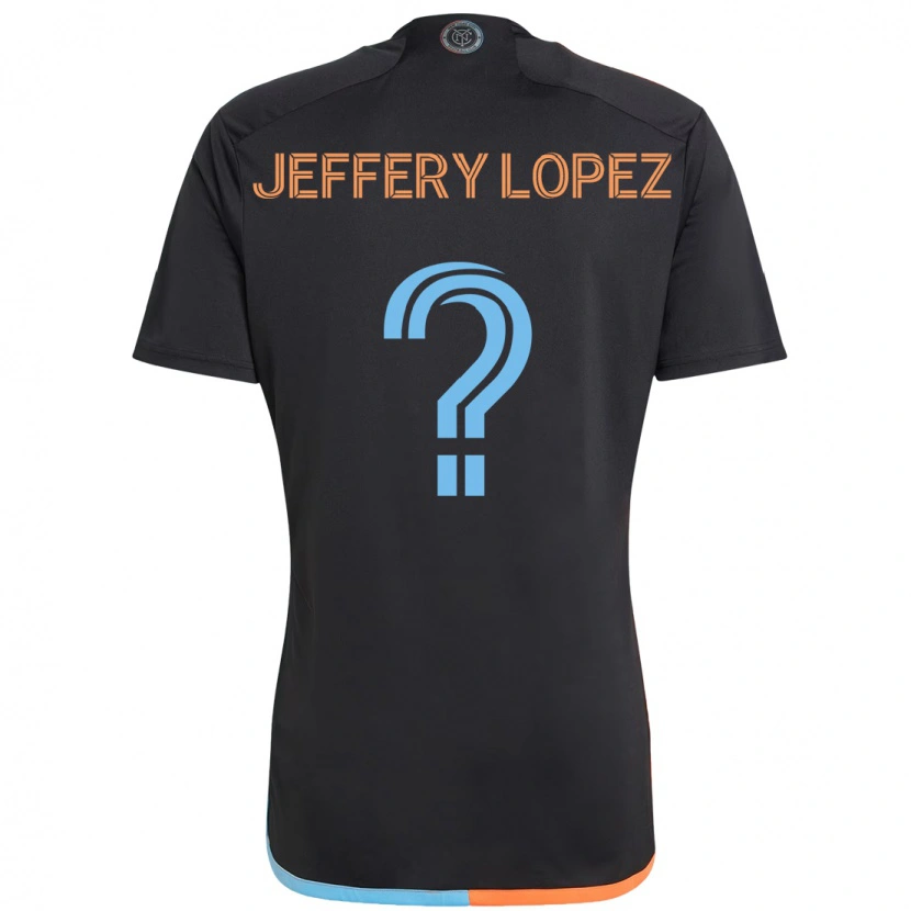 Danxen Herren Jeffery López #0 Schwarz Blau Orange Auswärtstrikot Trikot 2025/26 T-Shirt